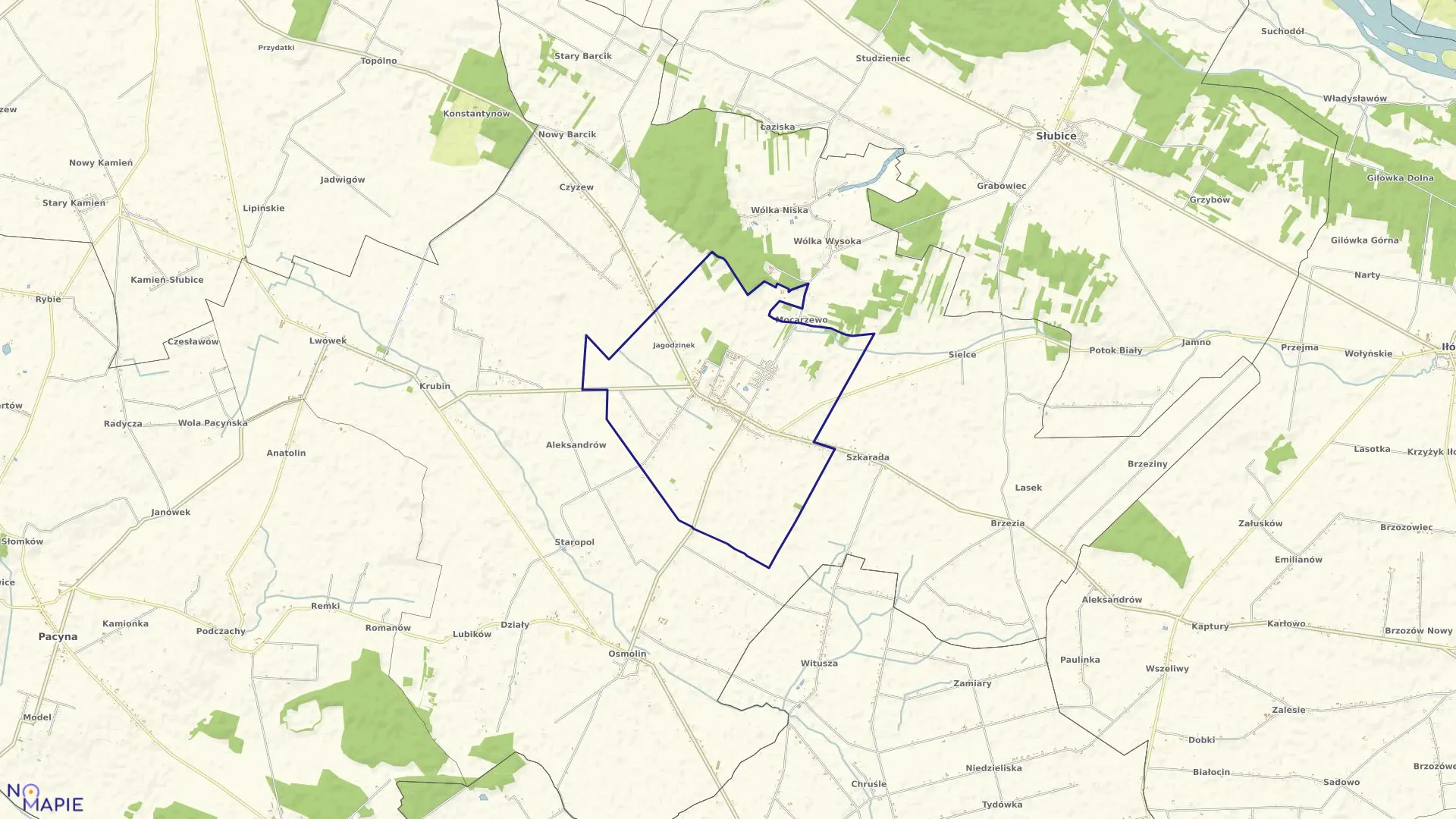 Mapa obrębu SANNIKI w gminie Sanniki